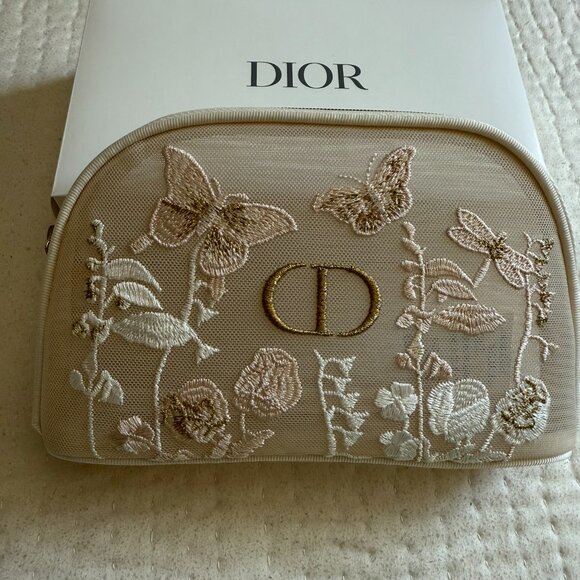 DIOR Handbags - DIOR EMBROIDERED BEAUTY POUCH
